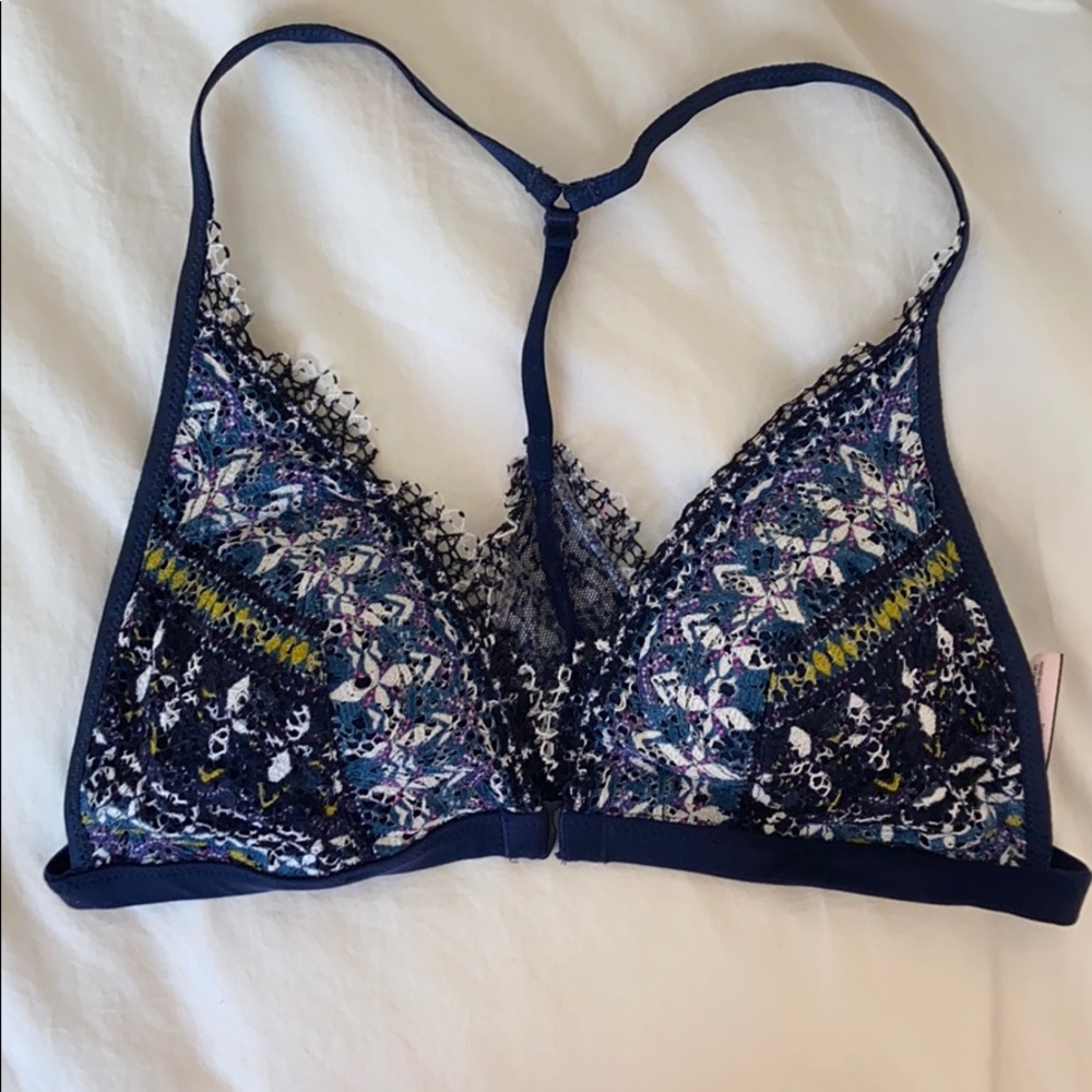 Blue patterned bralette